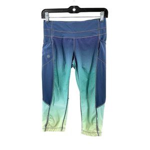 Athleta Women's Blue Pull On Stretch Activewear Cropped Leggings Size XS